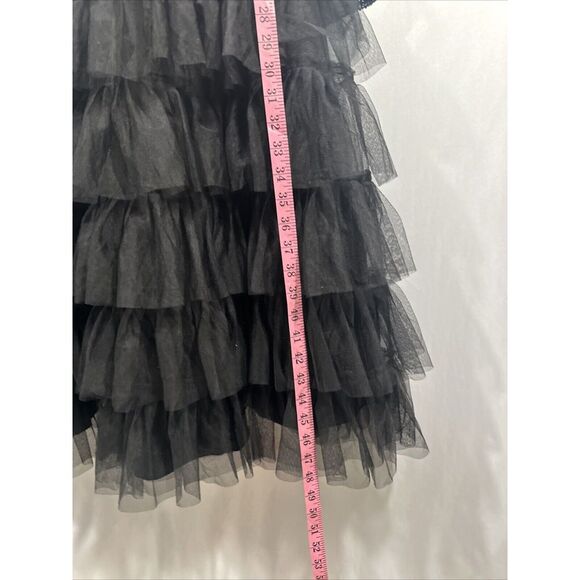 NWT‎ IEENA Mac Duggal [ 8 ] 26299 Long Sleeve Ruffle Tiered Midi Dress BLACK - Picture 5 of 10